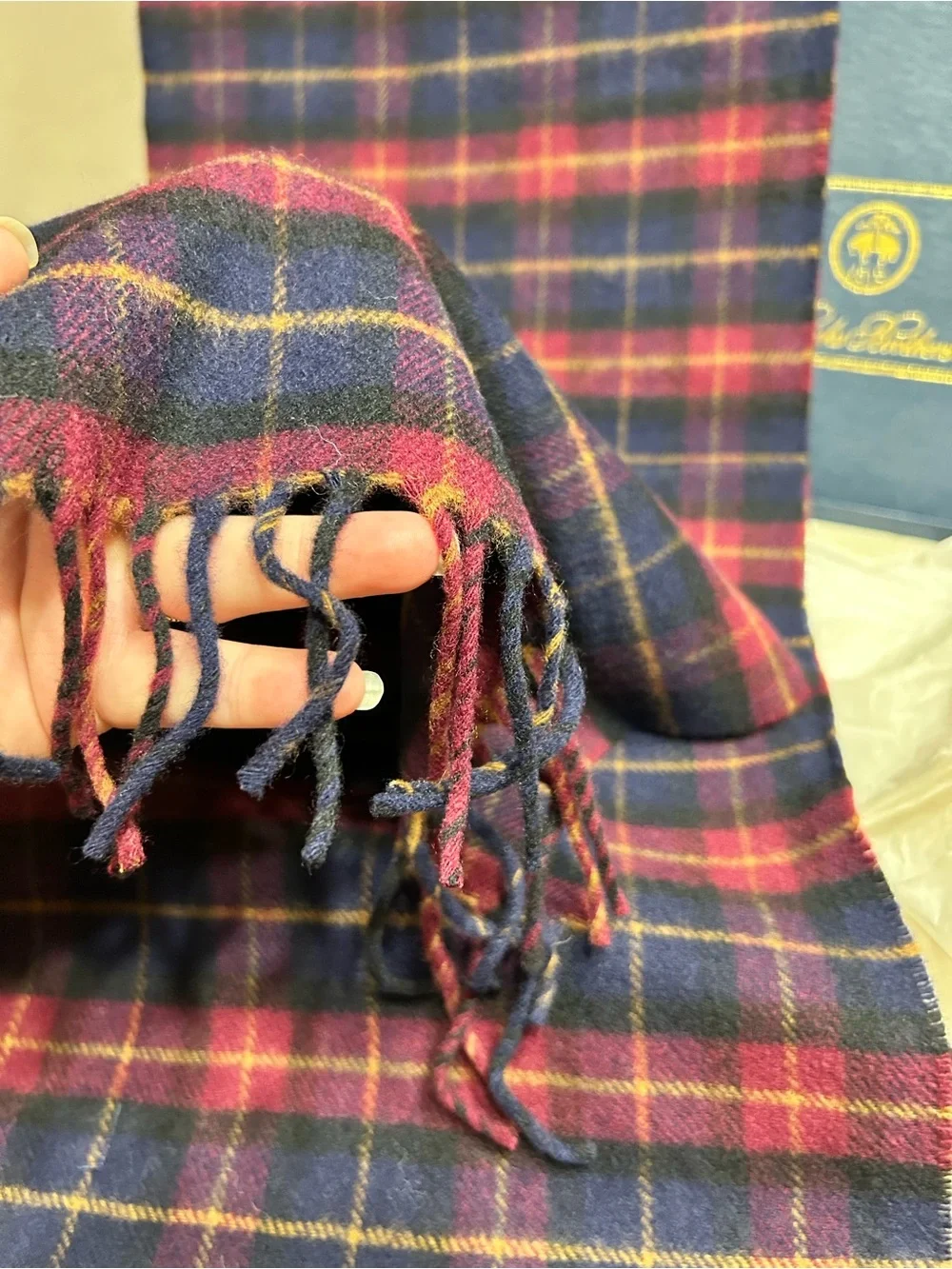 Brooks Brothers Vintage Plaid 100%Lambswool Scarf